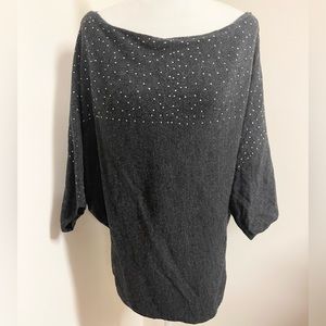 Sparkling Avellini 100% merino wool rhinestone embellished sweater!